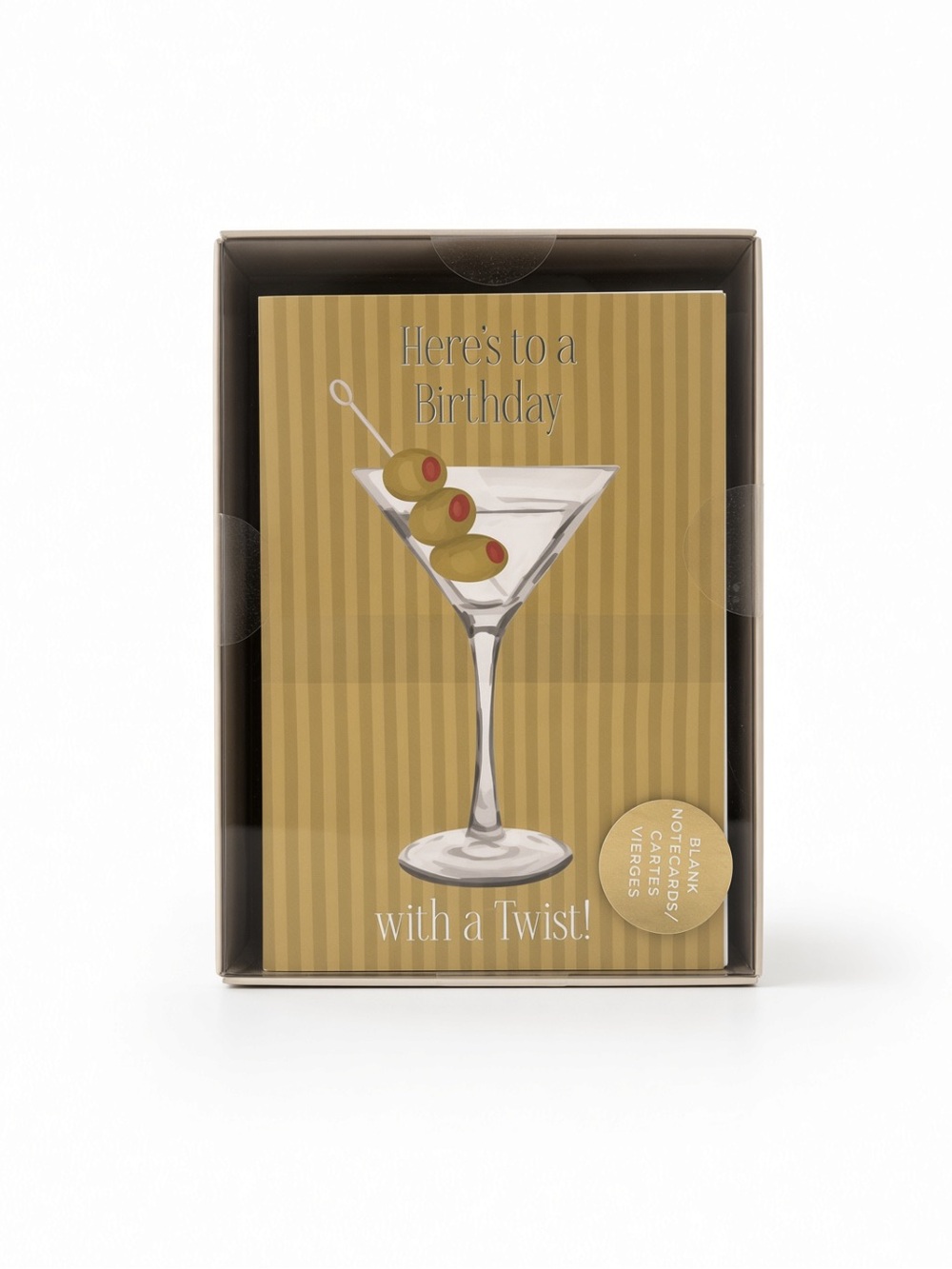 Fringe Studio Martini Wishes Birthday Notecards 40 Cards + 40 Envelopes NWT